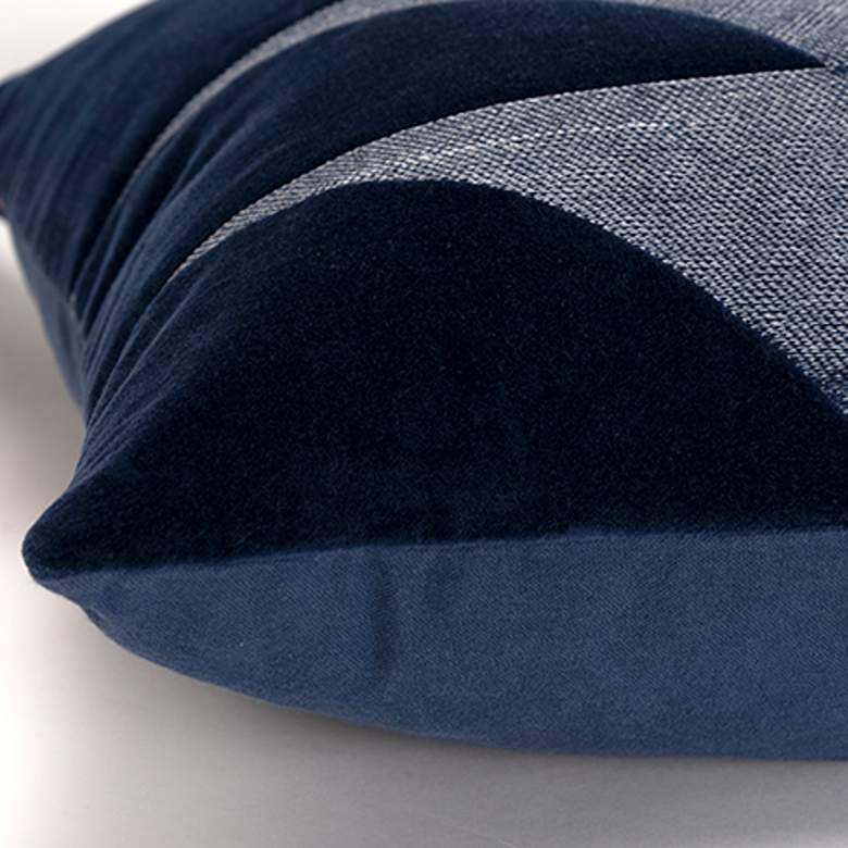 Image 2 Blue Geometric 20" x 20" Poly Filled Throw Pillow more views