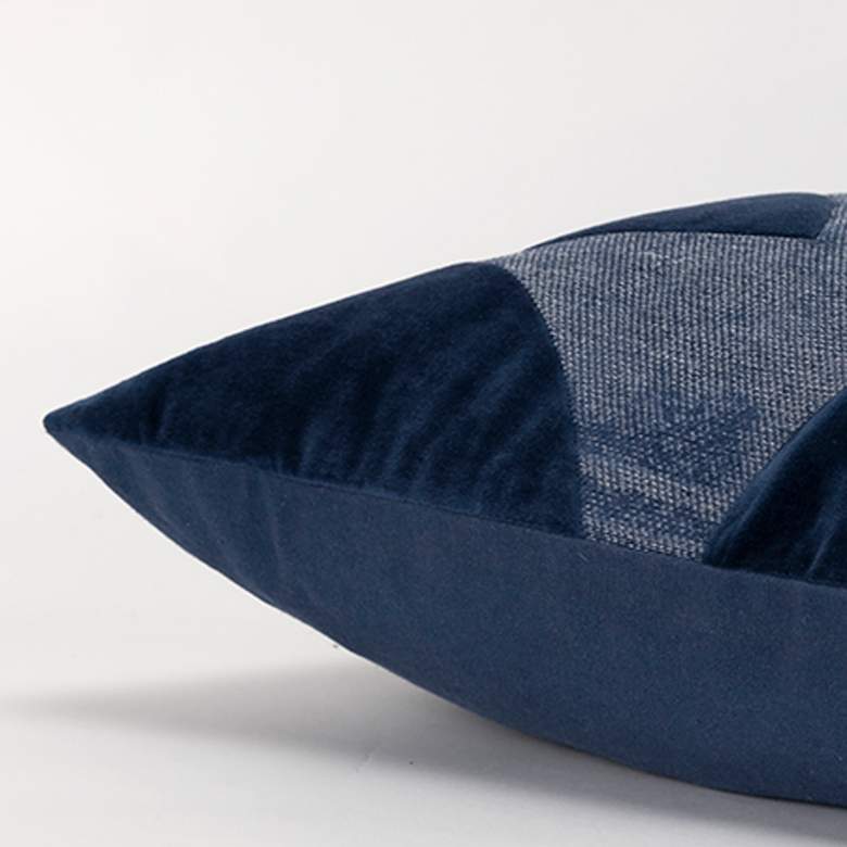 Image 4 Blue Geometric 20" x 20" Poly Filled Throw Pillow more views