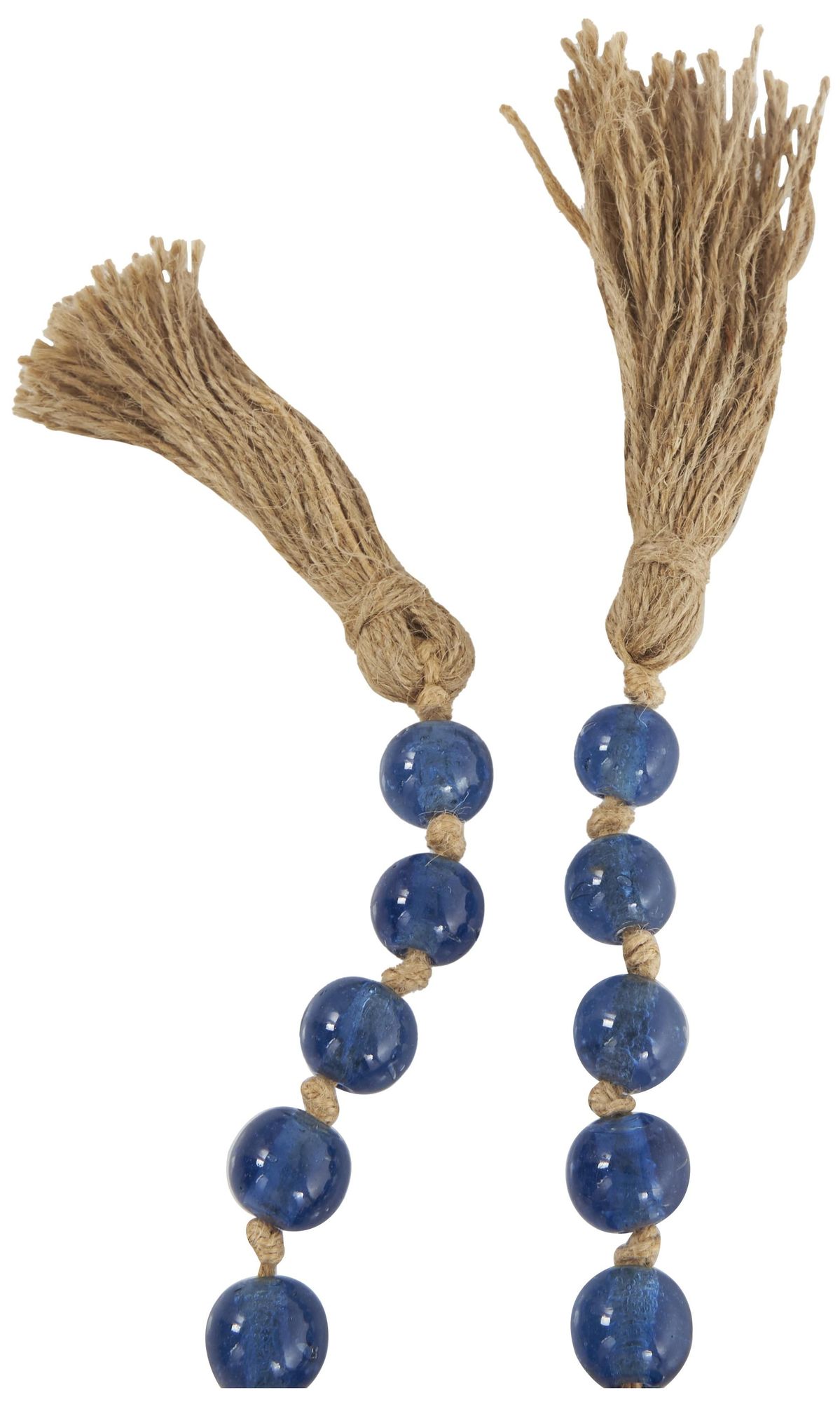 Image 2 Blue Glass Bohemian Garland with Tassel, 87" x 1" x 1" more views