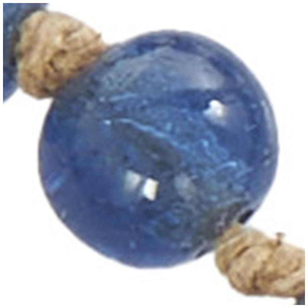 Blue Glass Bohemian Garland with Tassel, 87" x 1" x 1"