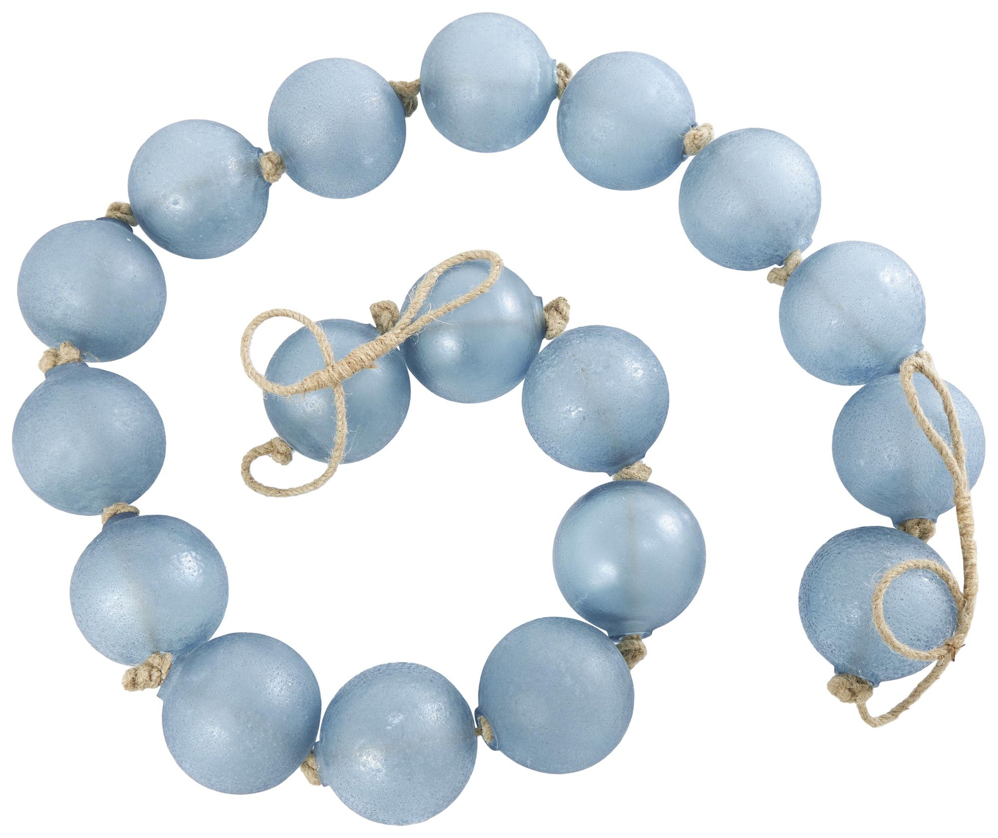 Image 4 Blue Glass Coastal Garland with Tassel, 91" x 3" x 3" more views