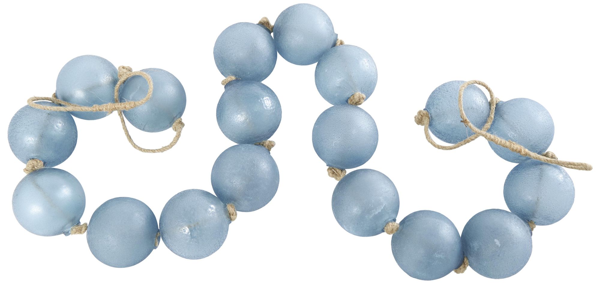 Image 5 Blue Glass Coastal Garland with Tassel, 91" x 3" x 3" more views