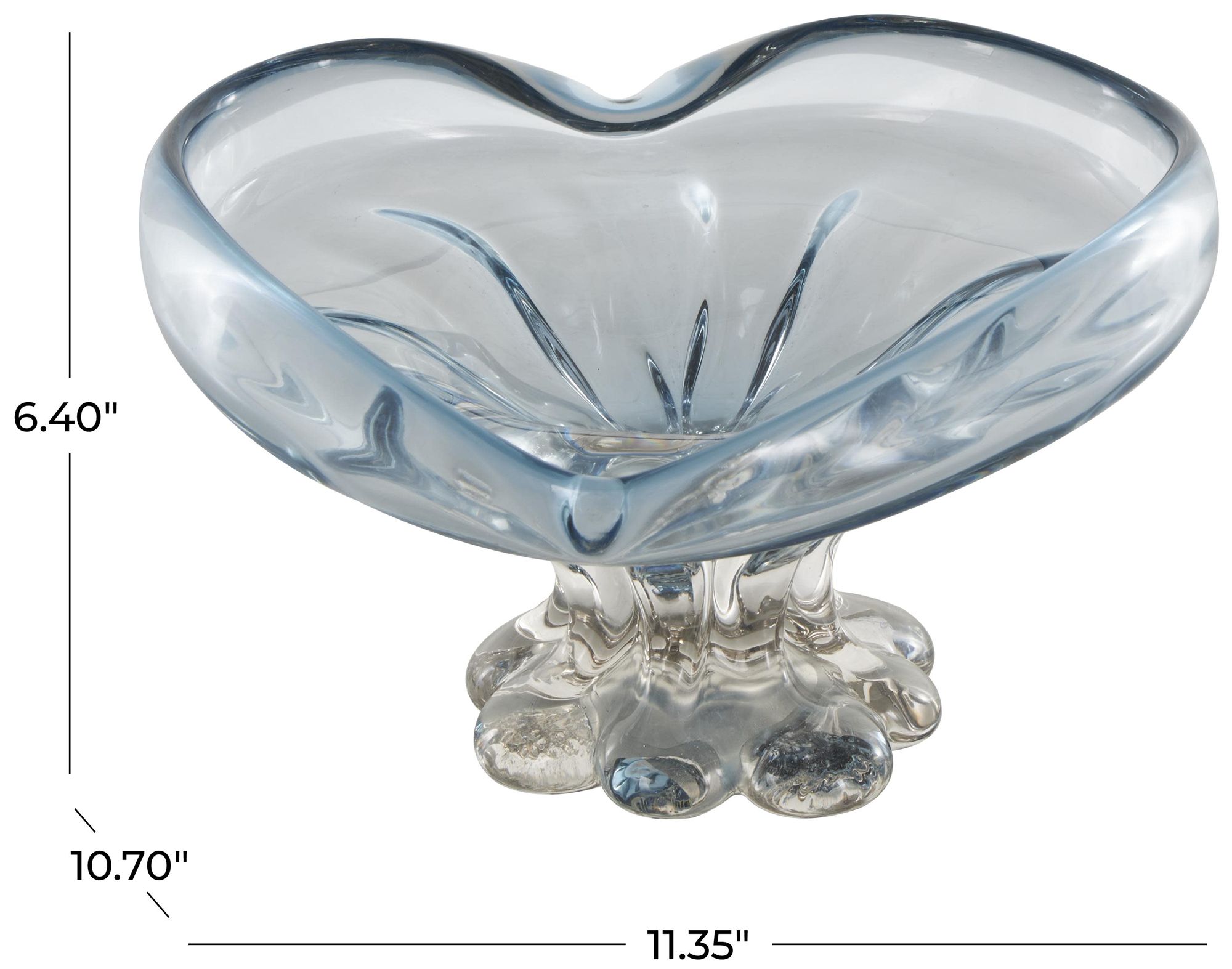 Image 7 Blue Glass Contemporary Decorative Bowl, 11" x 11" x 6" more views