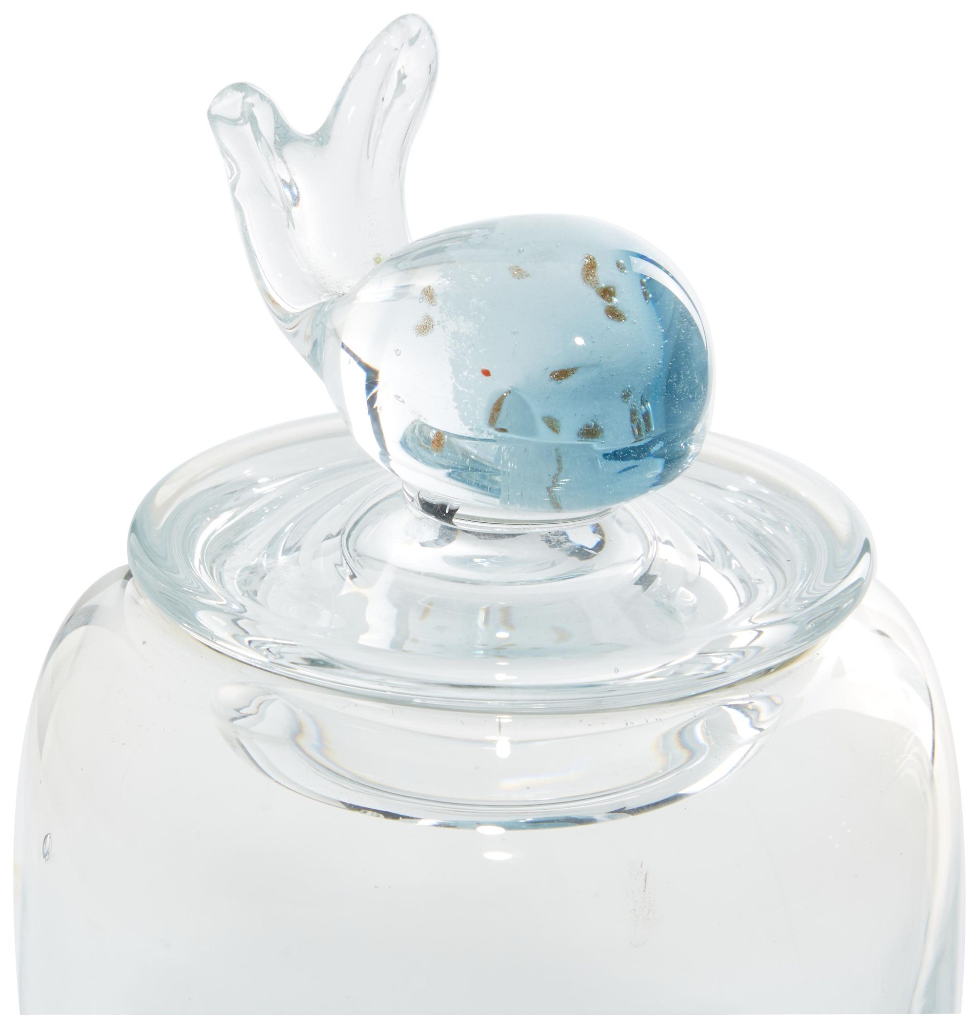 Image 2 Blue Glass Contemporary Decorative Jars, S/2 5"W, 9"H more views