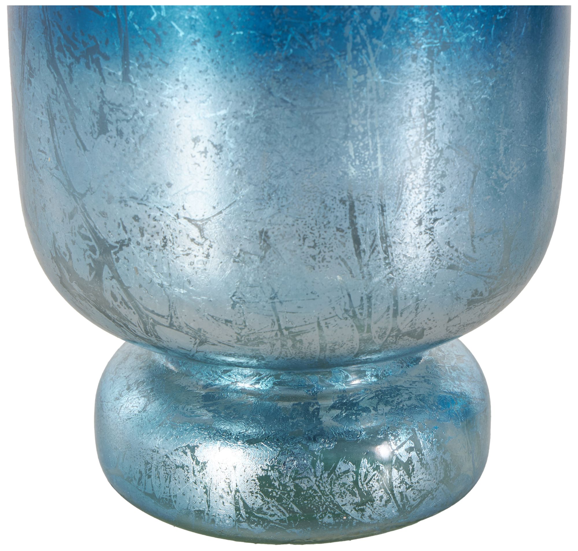 Image 3 Blue Glass Glam Hurricane Lamp, S/3 12", 10", 12"H more views