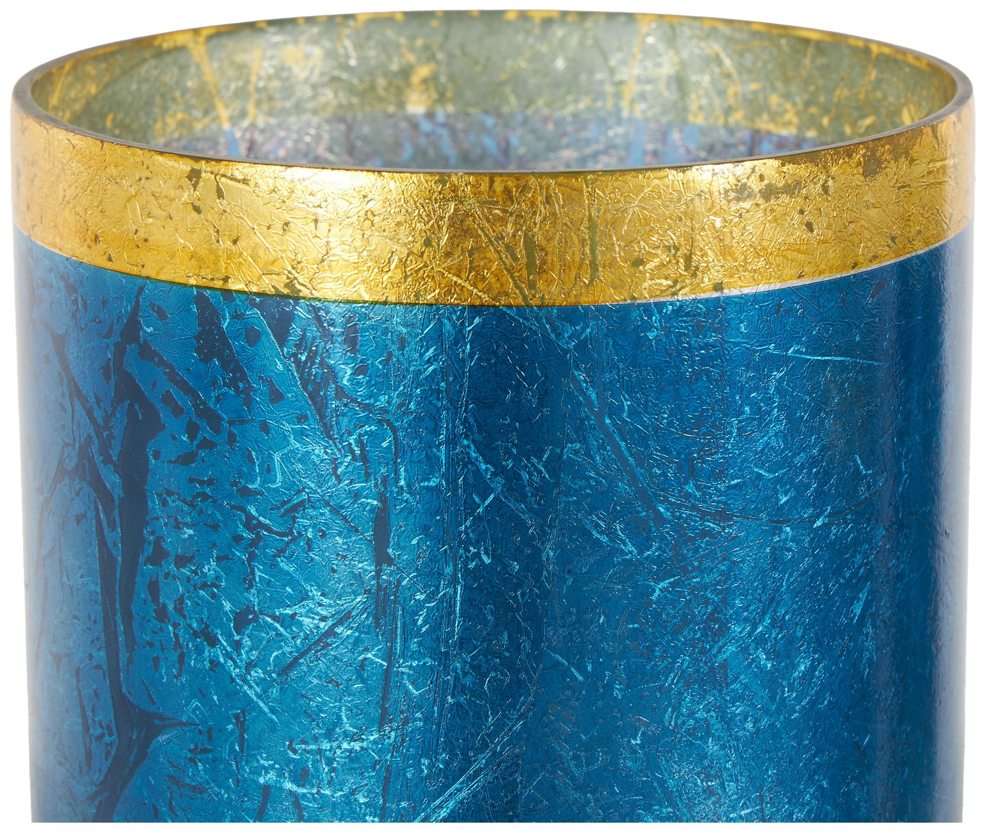 Image 4 Blue Glass Glam Hurricane Lamp, S/3 12", 10", 12"H more views