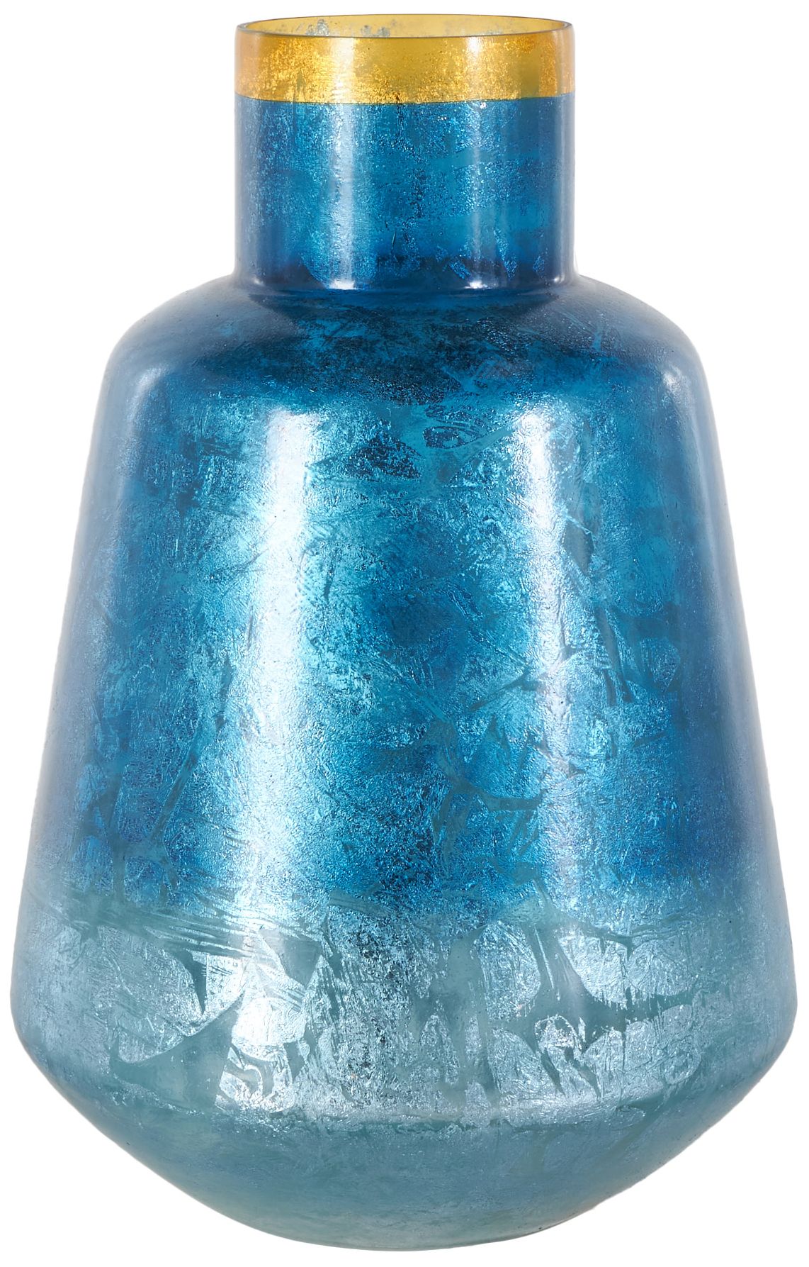 Image 2 Blue Glass Glam Vase, 10" x 10" x 14"