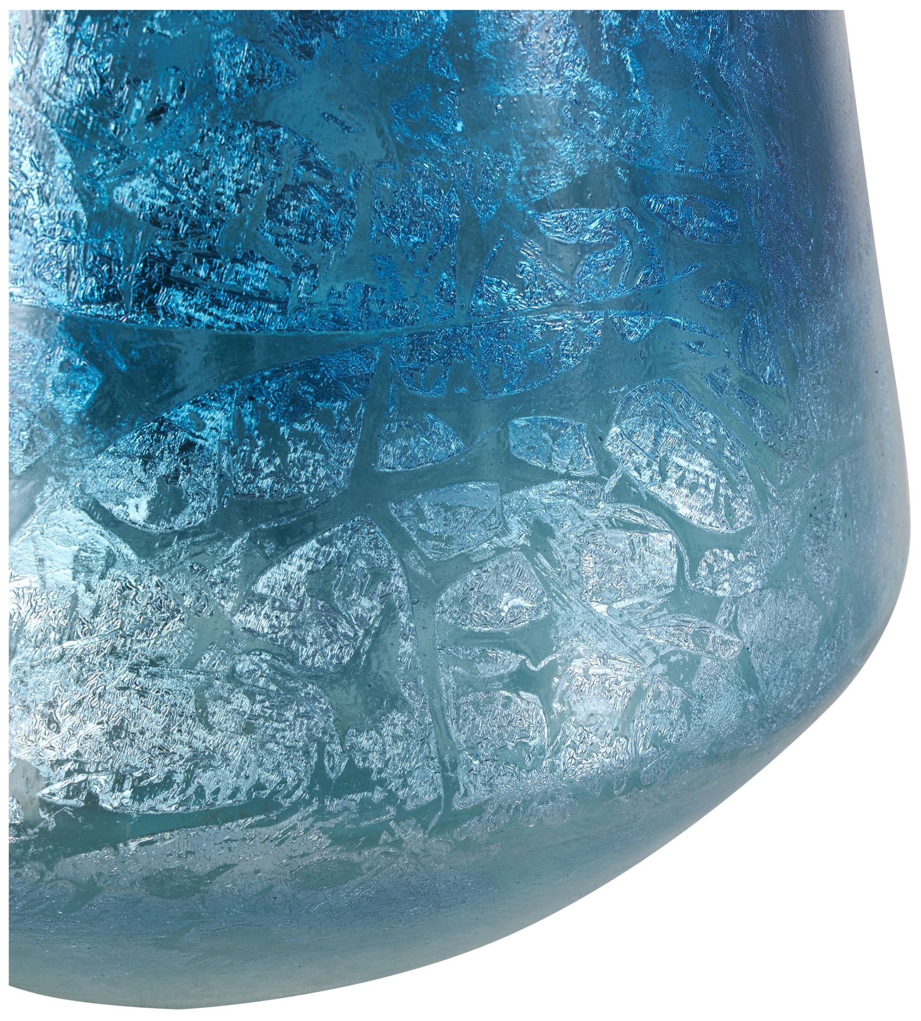 Image 3 Blue Glass Glam Vase, 10" x 10" x 14" more views