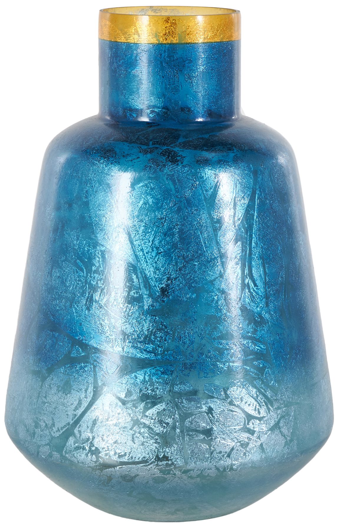 Image 5 Blue Glass Glam Vase, 10" x 10" x 14" more views
