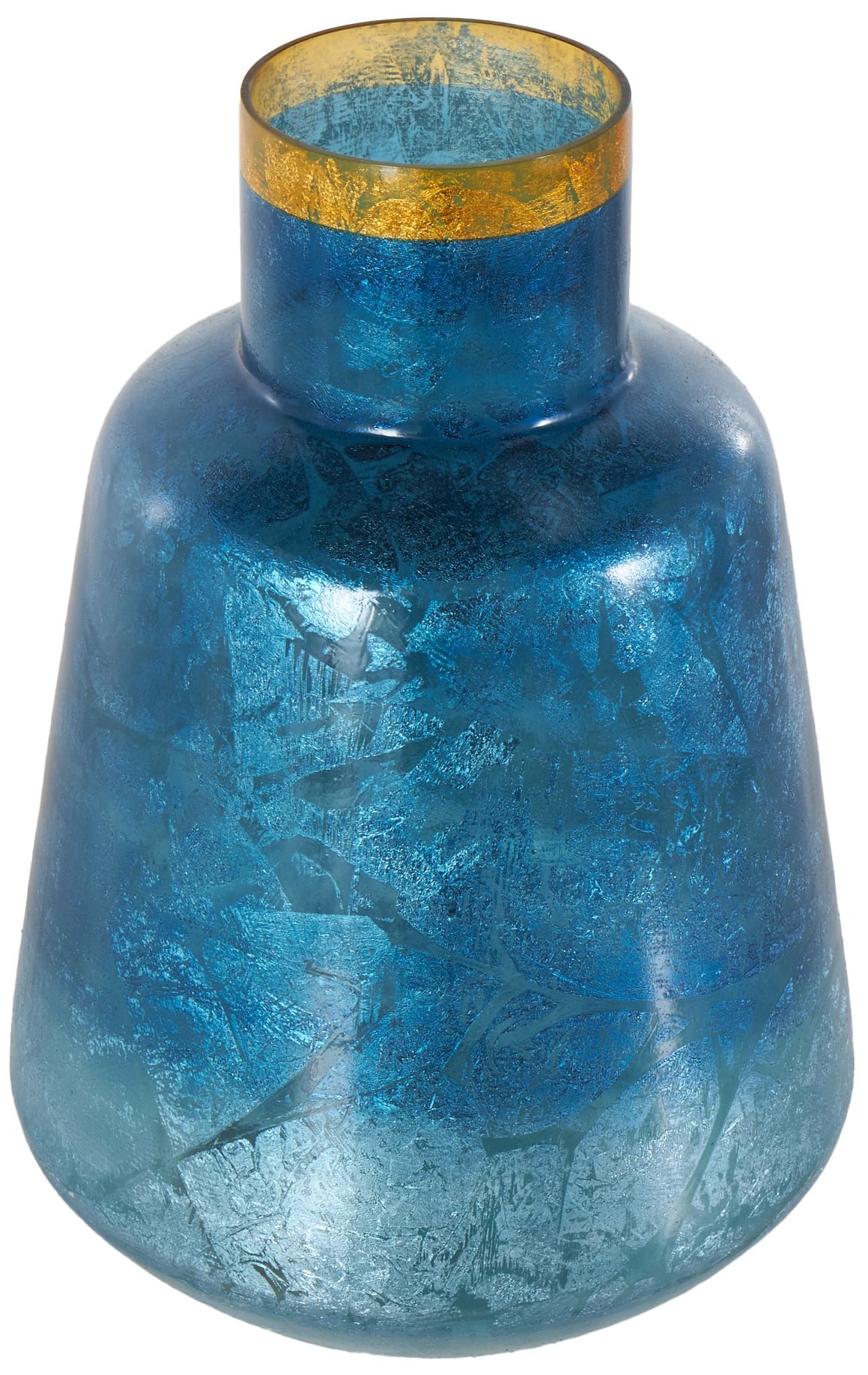 Image 6 Blue Glass Glam Vase, 10" x 10" x 14" more views