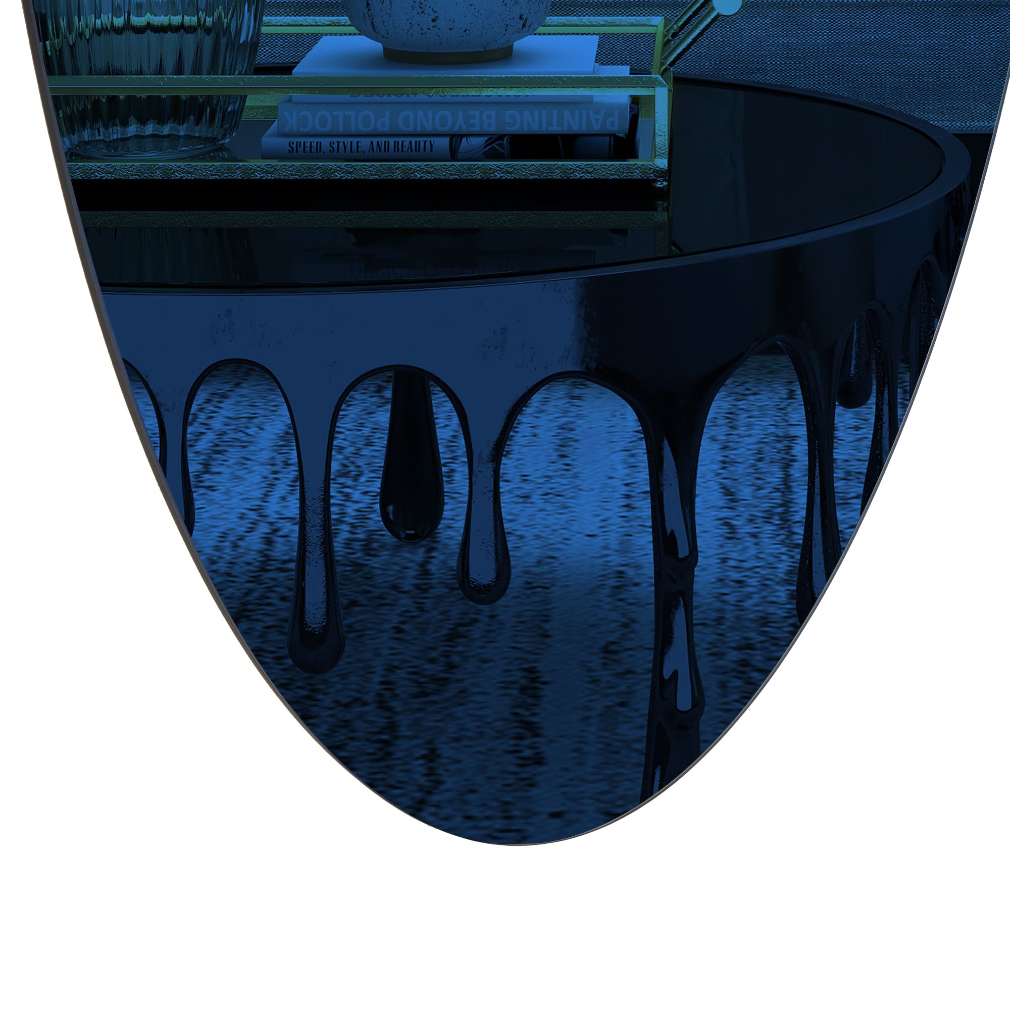 Image 3 Blue Glass Glam Wall Mirror, 20" x 1" x 47" more views