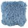 Blue Gray Mongolian Fur 16" Square Wool Pillow