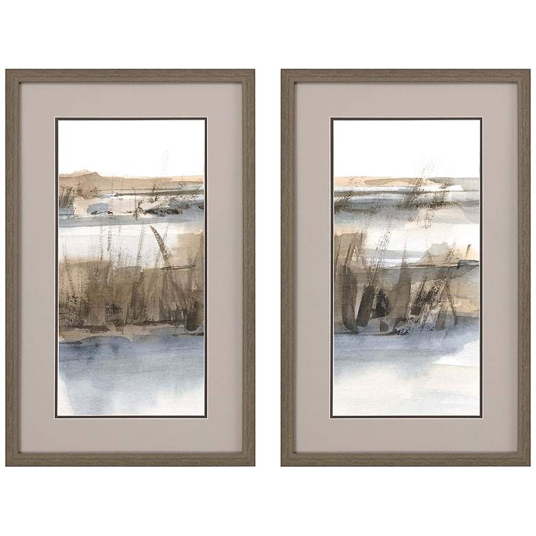 Image 3 Blue-Grey Marsh 32"H 2-Piece Rectangular Framed Wall Art Set