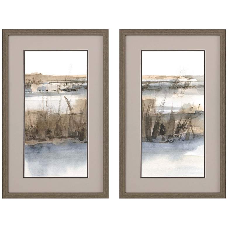 Image 3 Blue-Grey Marsh 32 inchH 2-Piece Rectangular Framed Wall Art Set