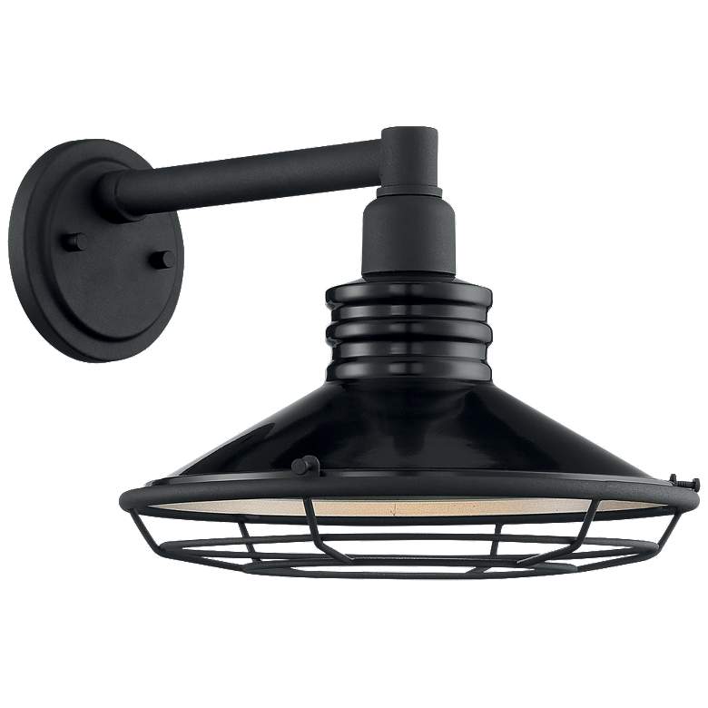Image 1 Blue Harbor; 1 Light; Large Outdoor Wall Sconce; Gloss Black Finish