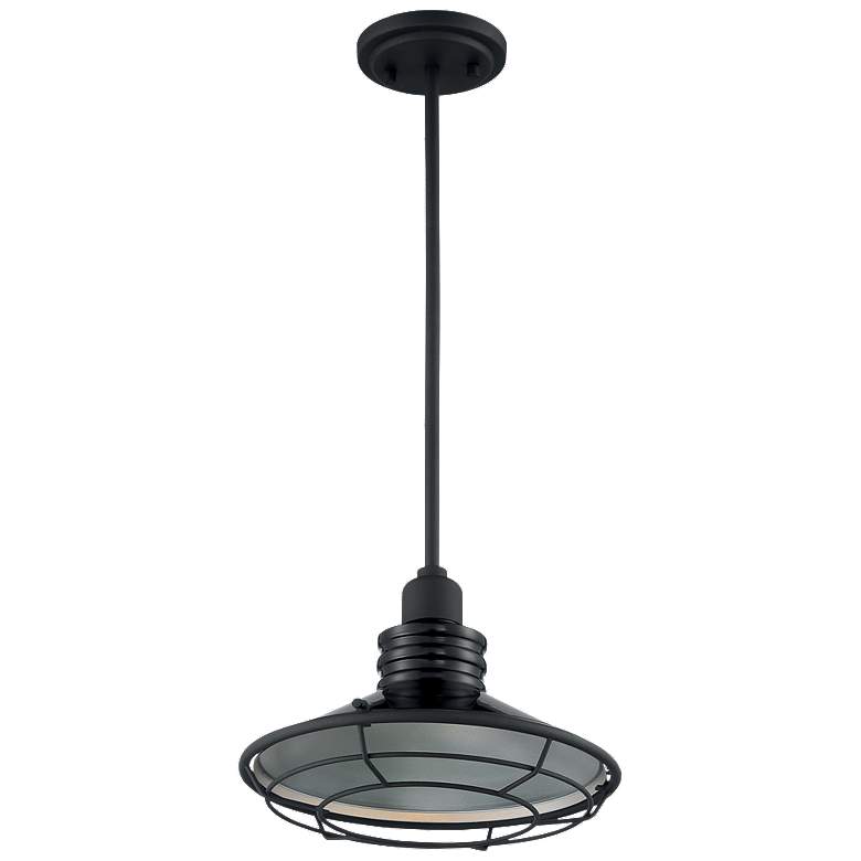 Image 1 Blue Harbor; 1 Light; Large Pendant Fixture; Gloss Black Finish
