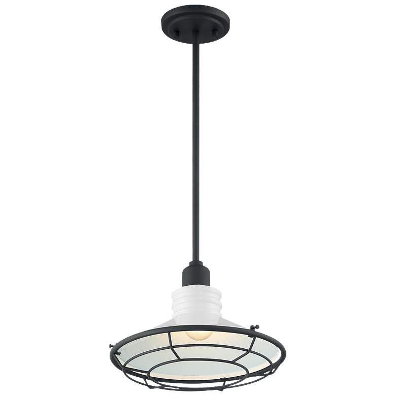 Image 1 Blue Harbor; 1 Light; Large Pendant; Gloss White Finish w/ Black Accents