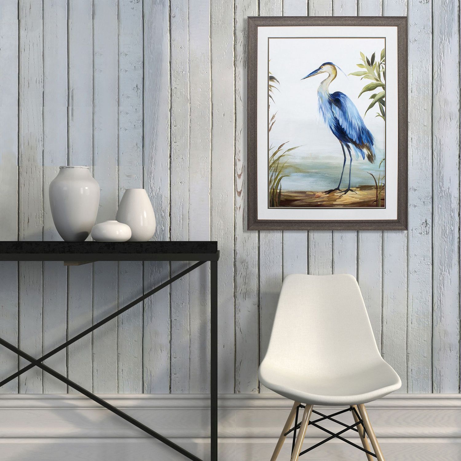 Image 2 Blue Heron 27"W x 36"H Framed Art more views