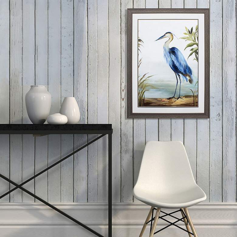 Image 2 Blue Heron 27"W x 36"H Framed Art more views