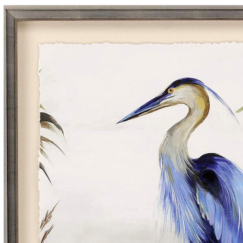 Image 3 Blue Heron 44" High Hand-Finished Framed Wall Art more views