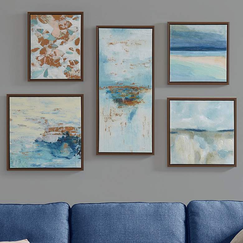 Image 1 Blue Horizon Gallery 5-Piece Framed Canvas Wall Art Set