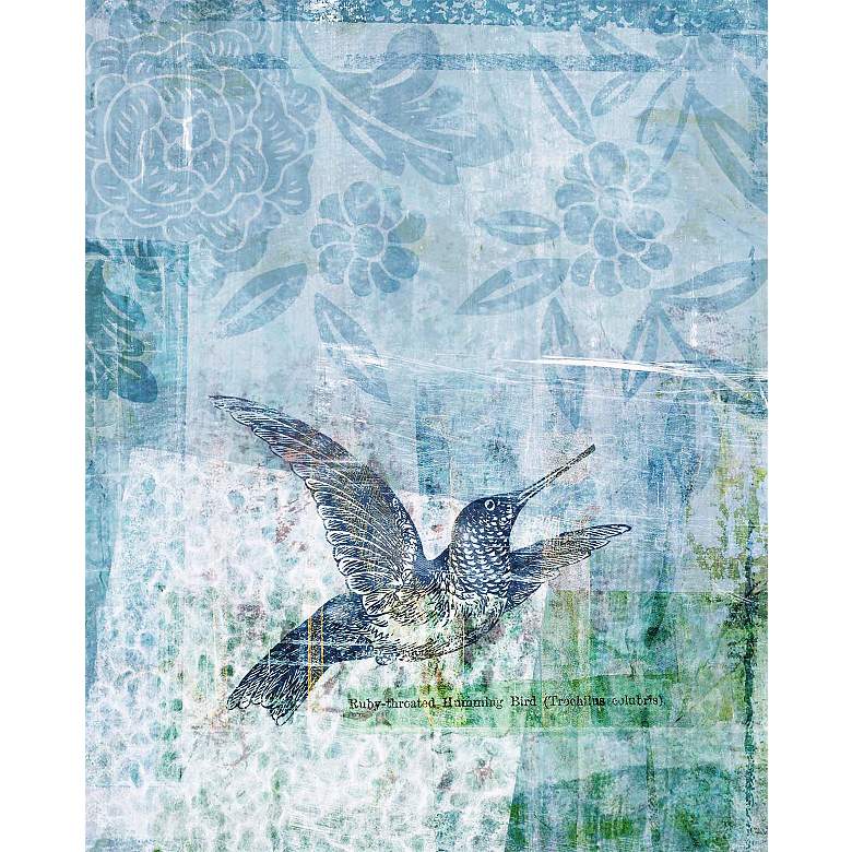 Image 1 Blue Hummingbirds I Giclee 30 inch High Canvas Wall Art