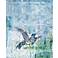 Blue Hummingbirds I Giclee 30" High Canvas Wall Art