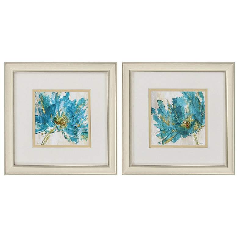 Image 1 Blue Infusion 12"W x 12"H Framed Art Set of 2