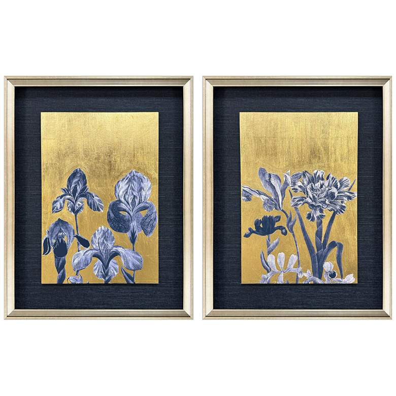 Image 1 Blue Iris I 20"W x 26"H Framed Art Set of 2