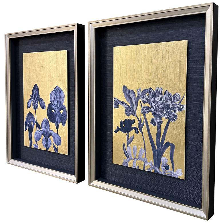 Image 2 Blue Iris I 20"W x 26"H Framed Art Set of 2 more views