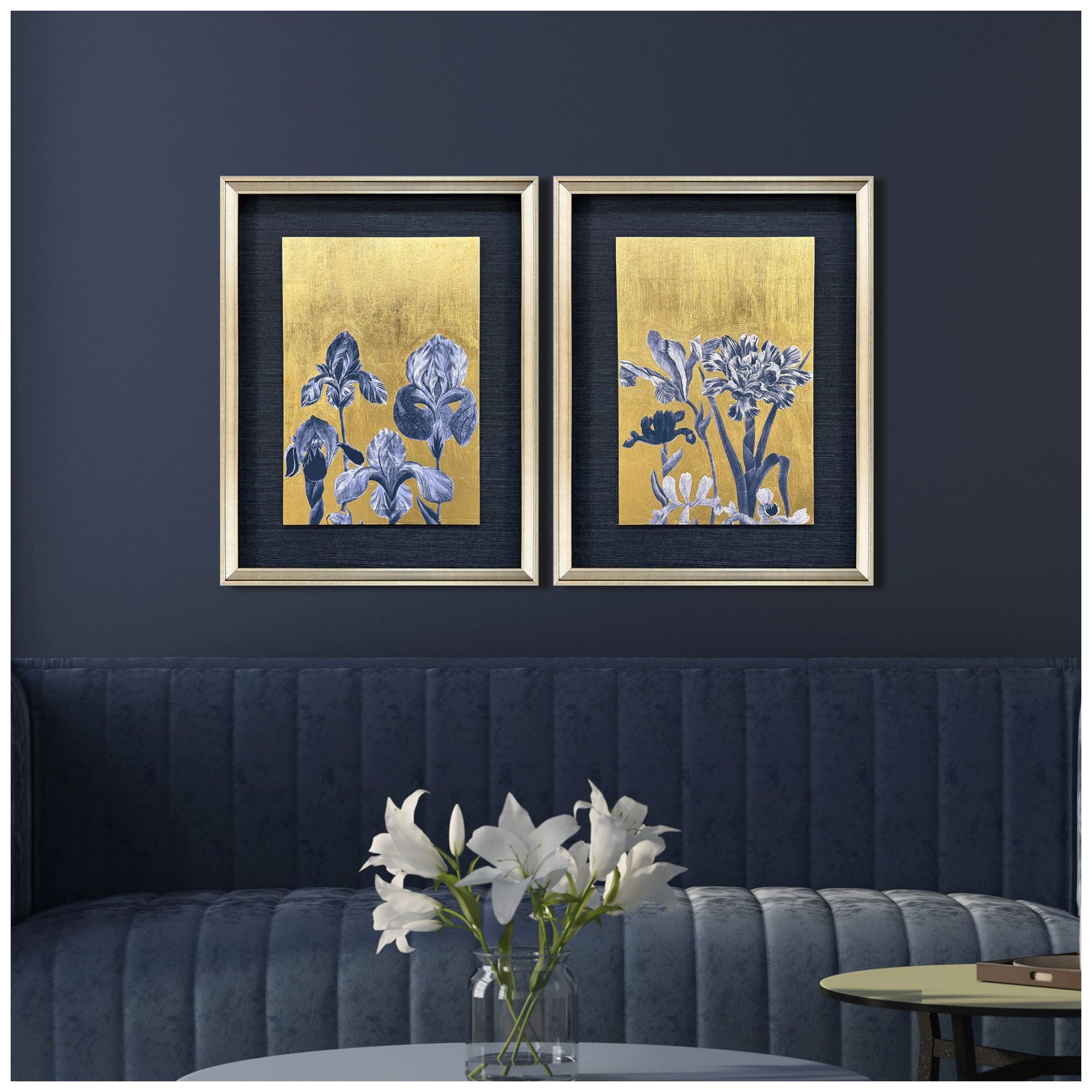 Image 4 Blue Iris I 20"W x 26"H Framed Art Set of 2 more views