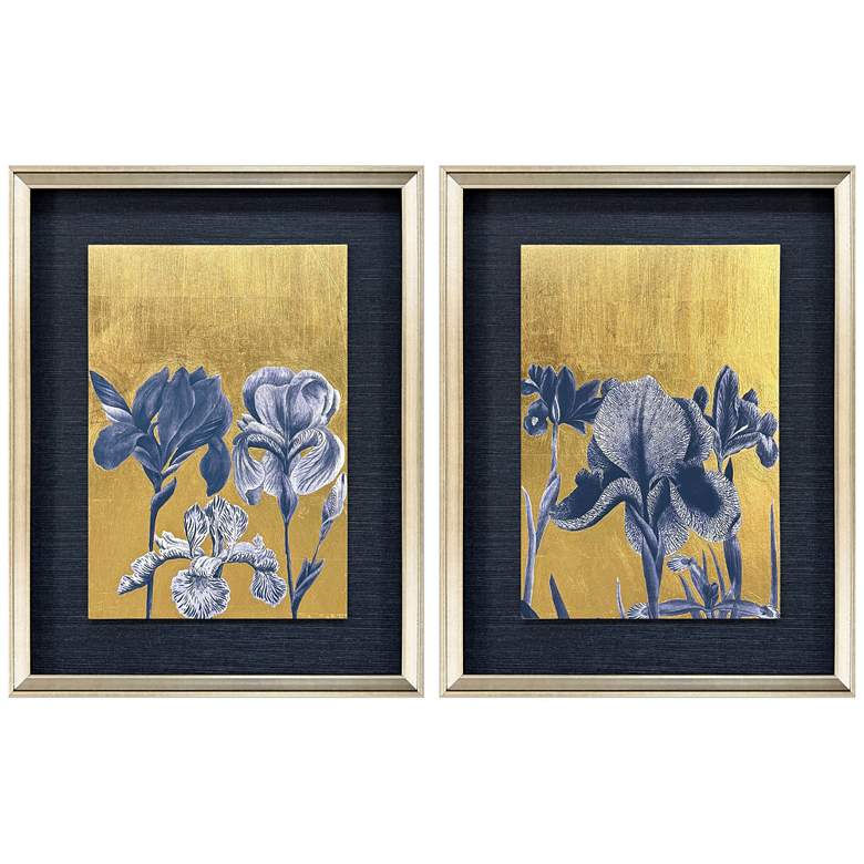 Image 1 Blue Iris II 20"W x 26"H Framed Art Set of 2