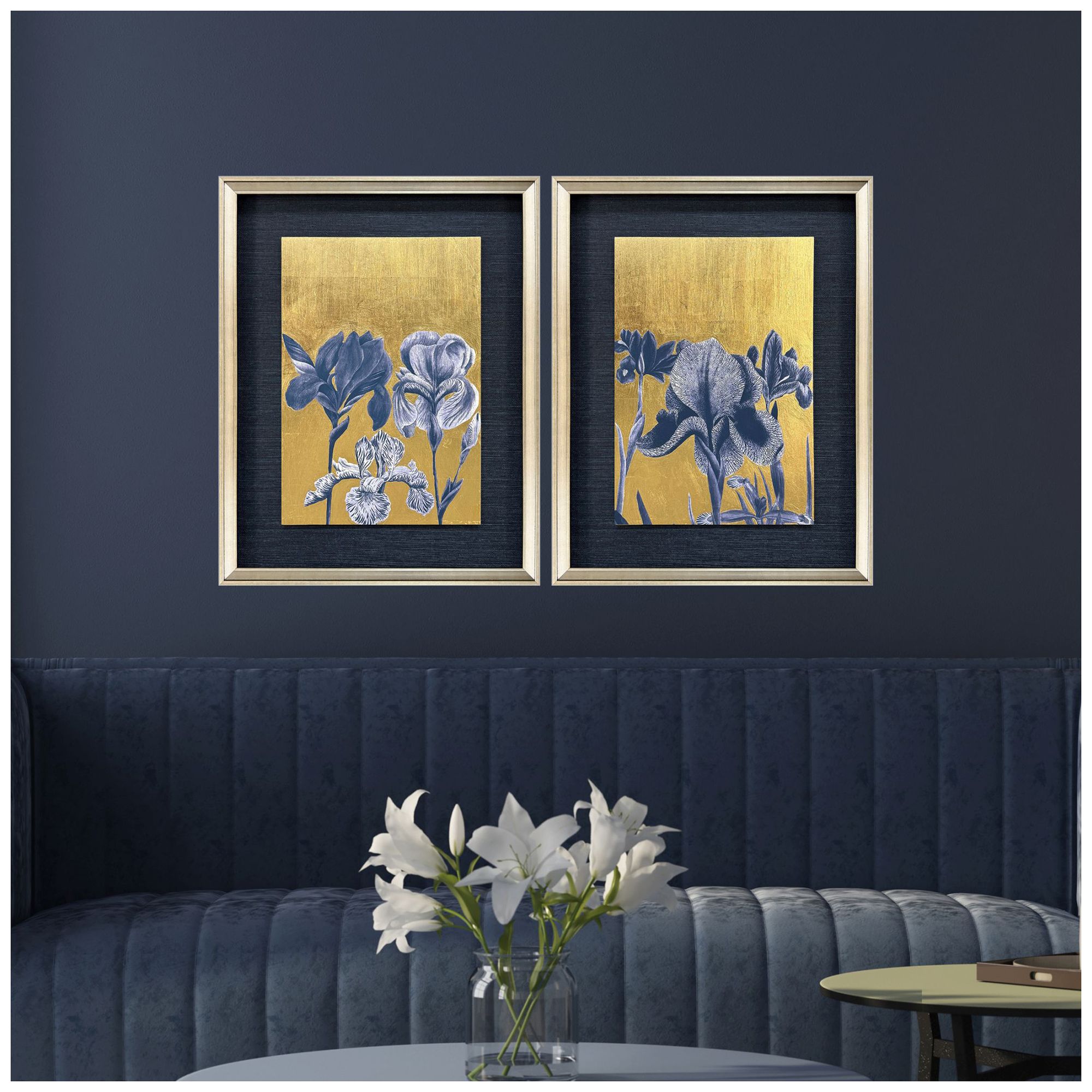 Image 4 Blue Iris II 20"W x 26"H Framed Art Set of 2 more views