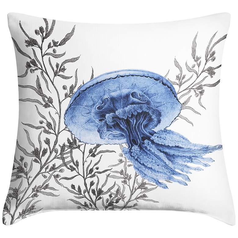 Image 1 Blue Jellyfish 18 inch Square Throw Pillow