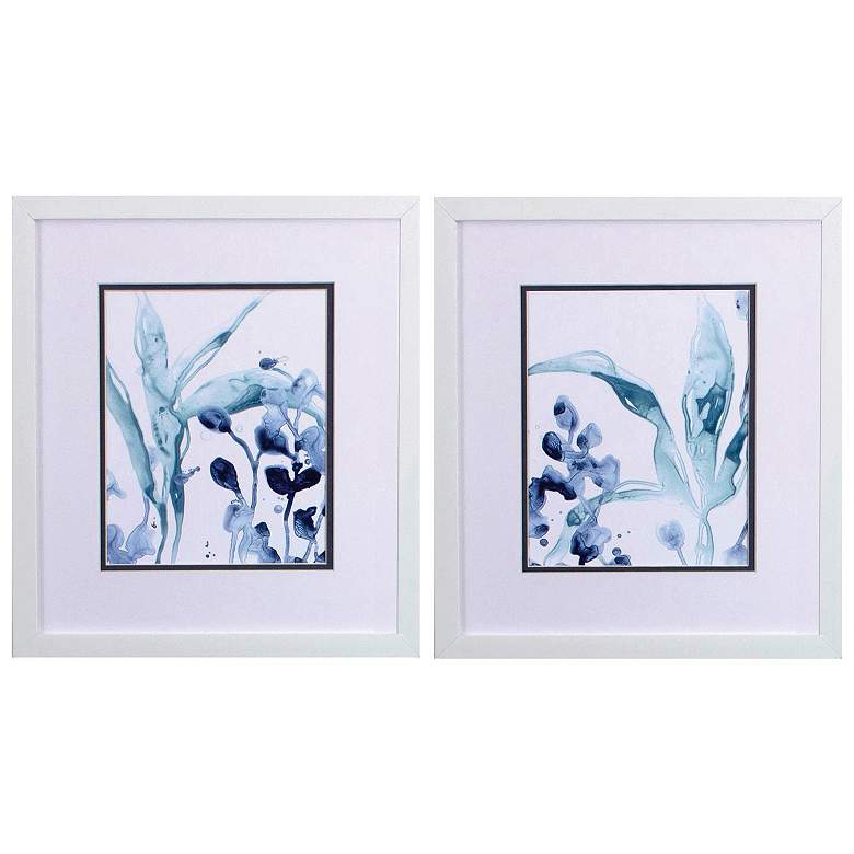 Image 1 Blue Kelp 14"W x 16"H Framed Art Set of 2
