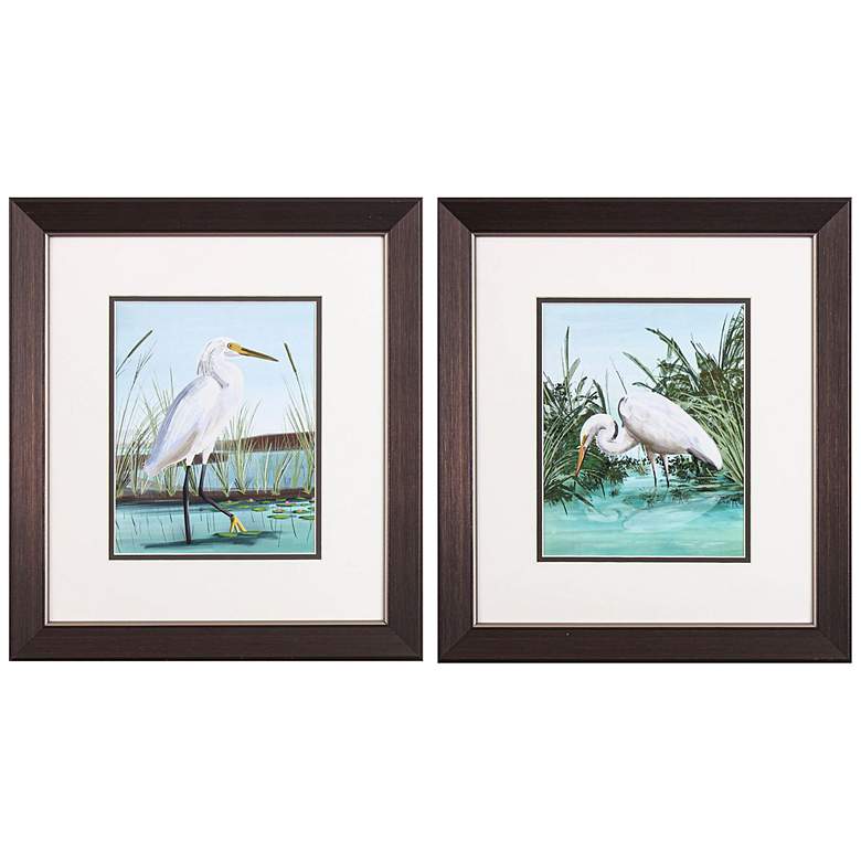 Image 3 Blue Lake Heron 18 inchH Rectangular 2-Piece Framed Wall Art Set