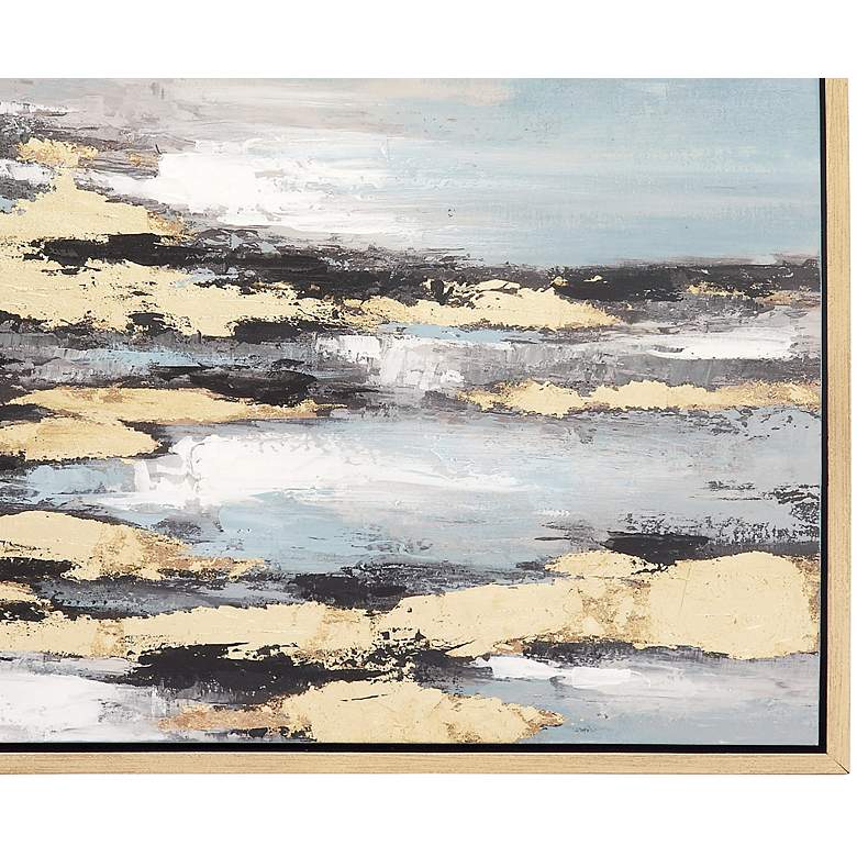 Image 3 Blue Landscape Geode 39" Square Framed Canvas Wall Art more views
