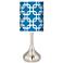 Blue Lattice Giclee Droplet Table Lamp