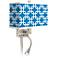 Blue Lattice Giclee LED Reading Light Plug-In Sconce
