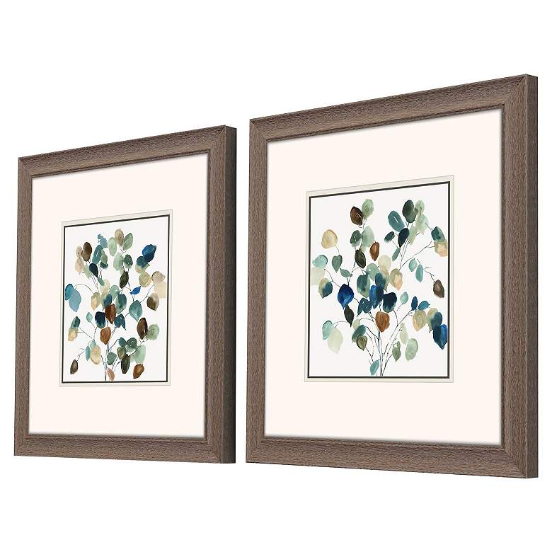 Image 3 Blue Leaves Branch 23"W x 23"H Framed Art Set of 2 more views