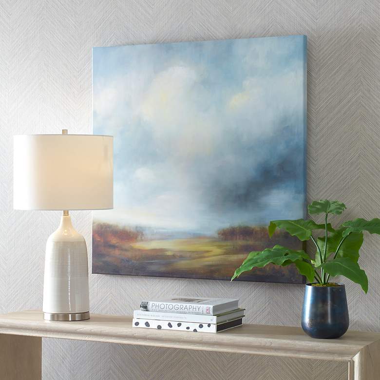 Image 3 Blue Light 36" Square Frameless Giclee Canvas Wall Art more views