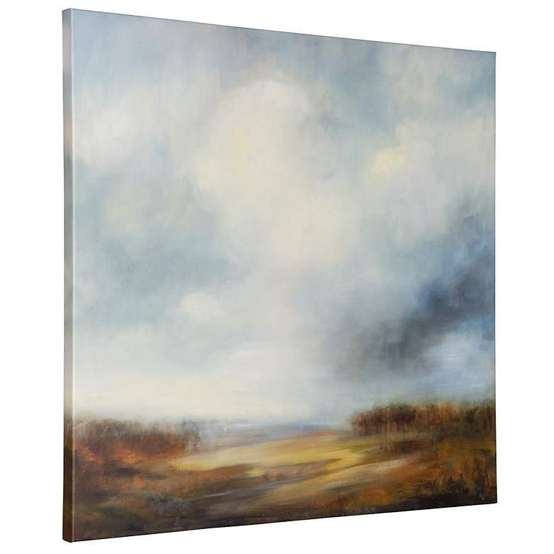Image 4 Blue Light 36" Square Frameless Giclee Canvas Wall Art more views