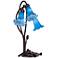 Blue Lily Flower 17" High LED Accent Table Lamp