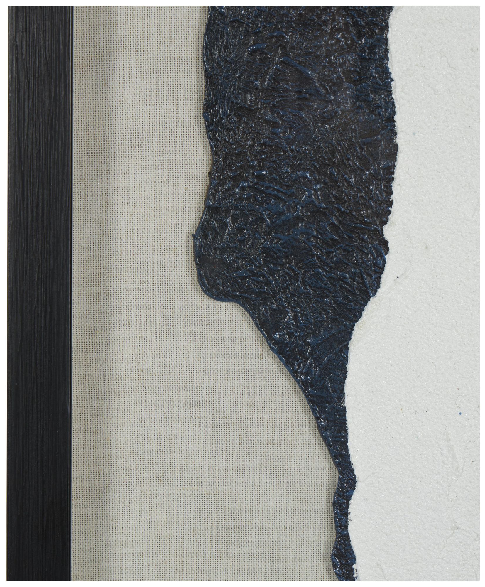 Image 3 Blue Linen Fabric Contemporary Framed Wall Art, 24" x 1" x 36" more views