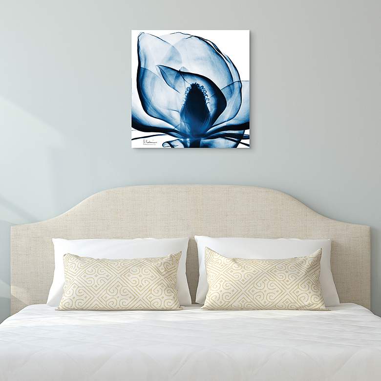 Image 6 Blue Magnolia X-Ray 24 inch Square Printed Glass Wall Art more views