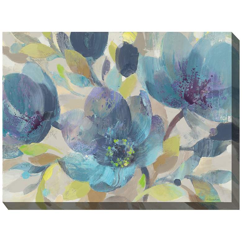 Image 2 Blue Melody 40" Wide Rectangular Outdoor Canvas Wall Art