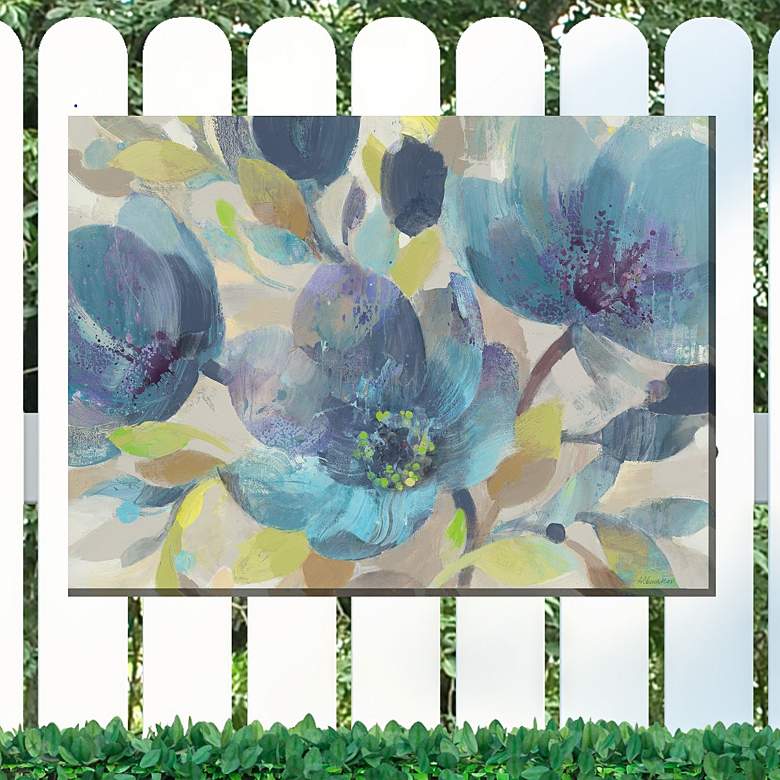 Image 1 Blue Melody 40" Wide Rectangular Outdoor Canvas Wall Art