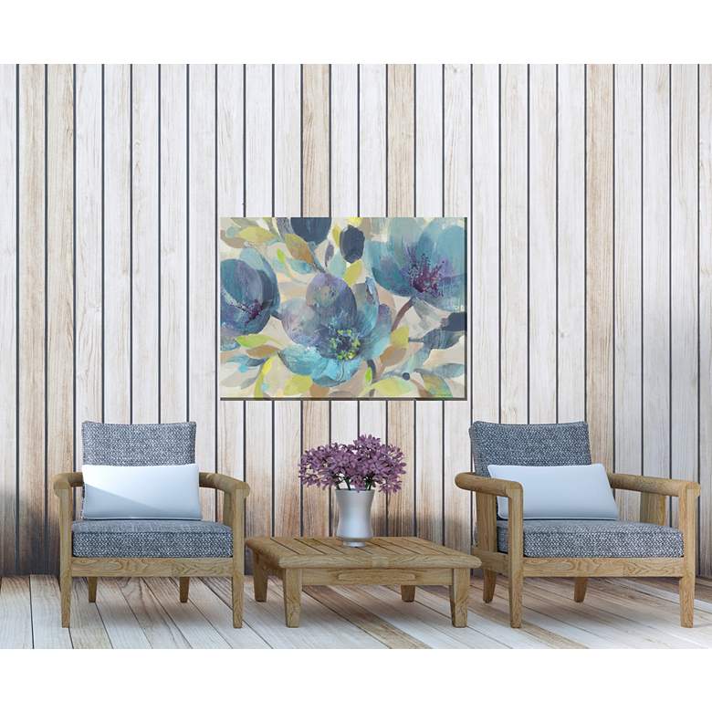 Image 3 Blue Melody 40" Wide Rectangular Outdoor Canvas Wall Art more views