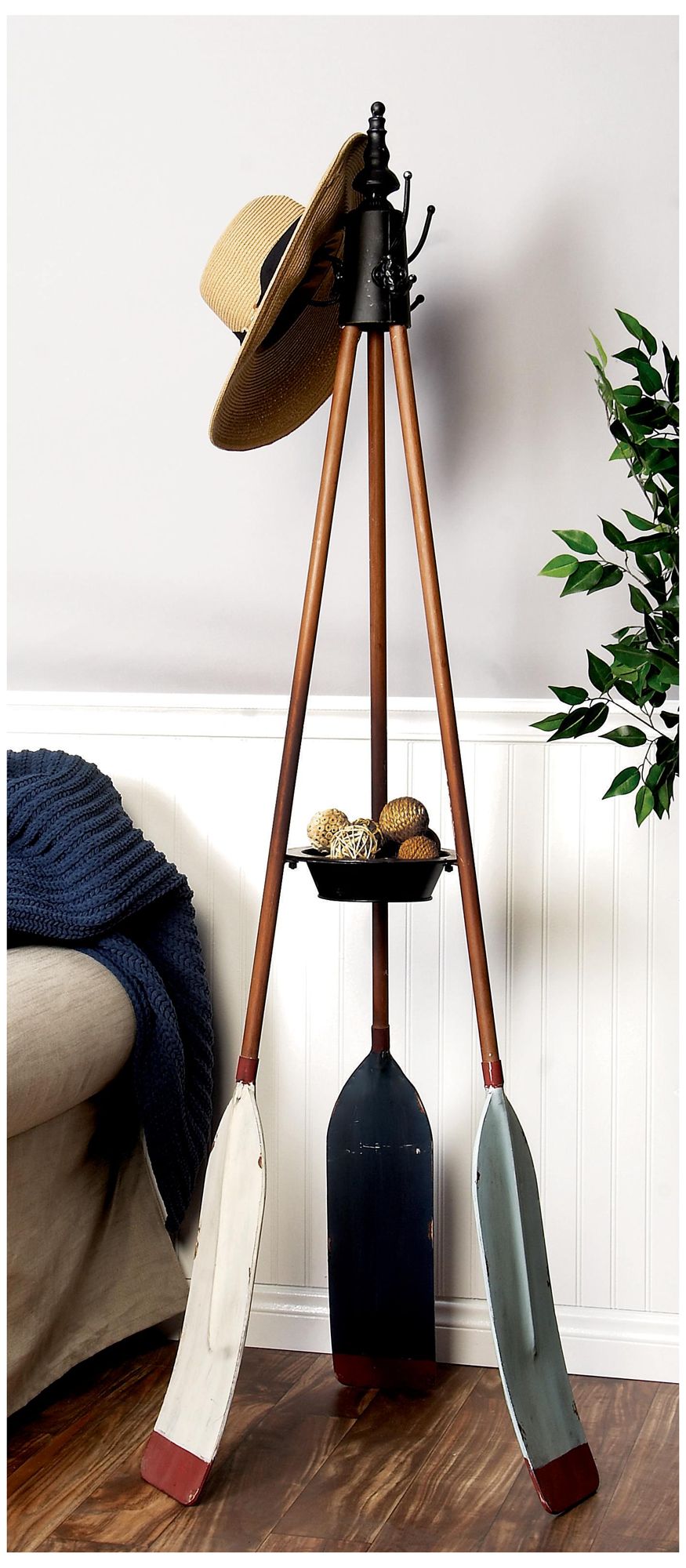 Thumbnail4 of Blue Metal Coastal Coat Rack, 16" x 16" x 69" more views