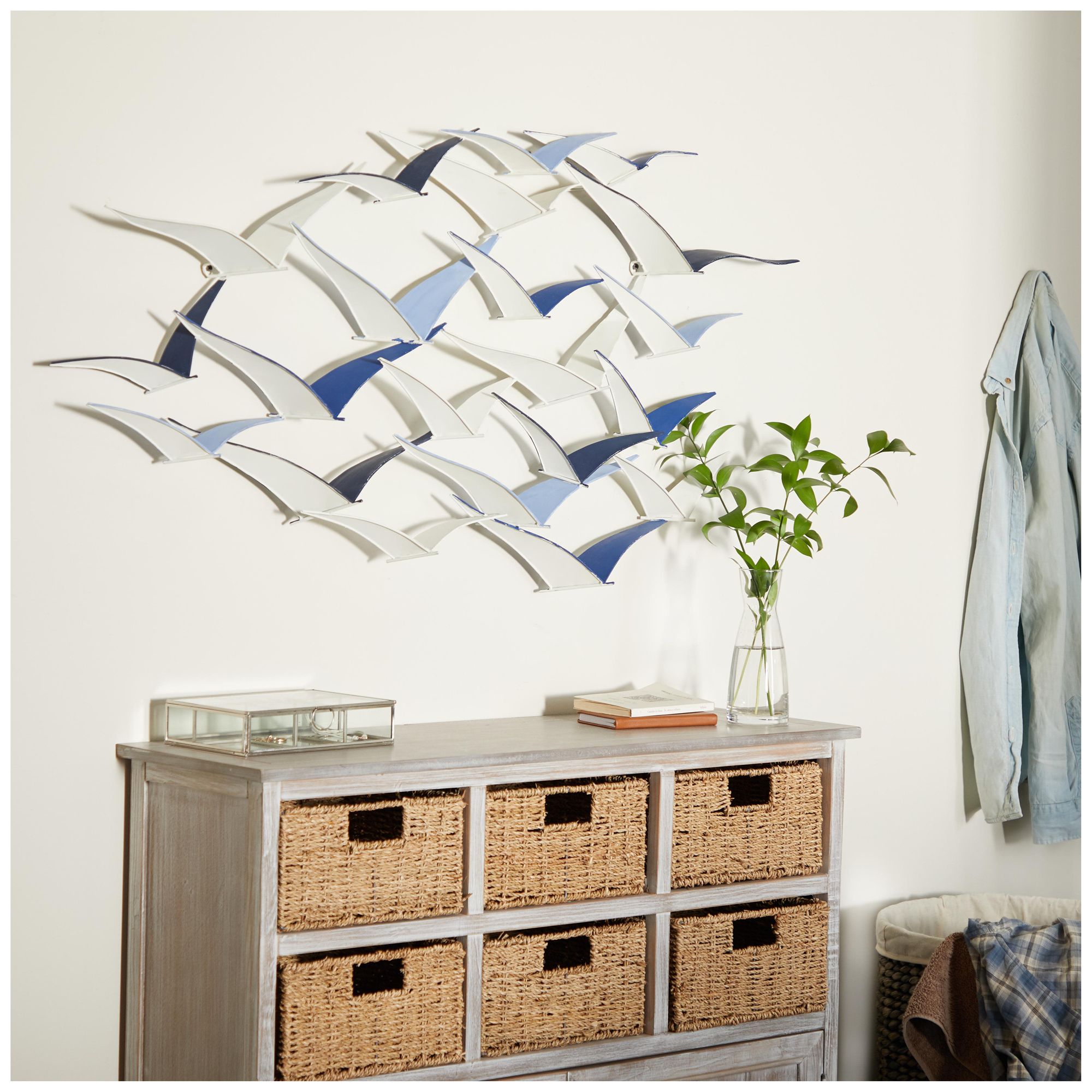 Thumbnail1 of Blue Metal Coastal Wall Decor, 48" x 3" x 25"